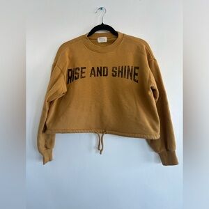 Rise & Shine Arizona Graphic Sweatshirt Mustard Yellow Size Small Cropped Cinch
